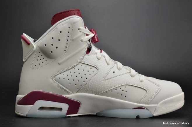 Cheap LUCY Jordan Retro white Maroon Air 6 384664-116 0708